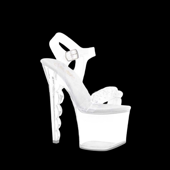Dolls Kill Shoes - Lucite Clear Platform Heels With Lucite Chain Detailing